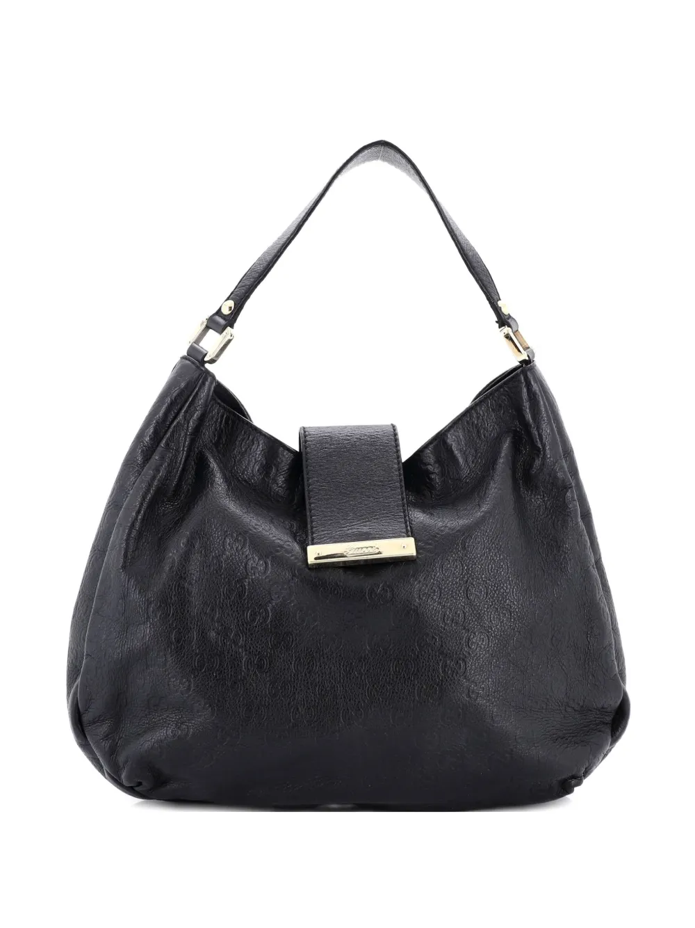 Gucci Pre-Owned New Ladies Web Guccissima Leather Medium hobo bag - Nero