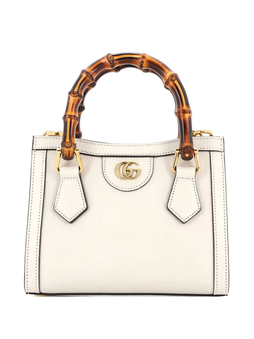 Gucci Pre-Owned Diana NM Bamboo Handle Tote Leather Mini crossbody bag - Toni neutri