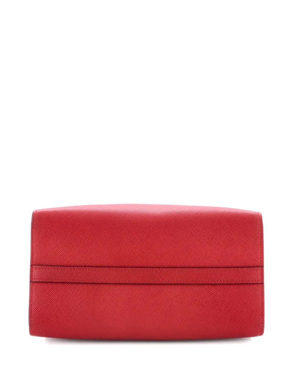 PRADA Pre-owned Monochrome Saffiano With City Calf Small Tote Bag In Red