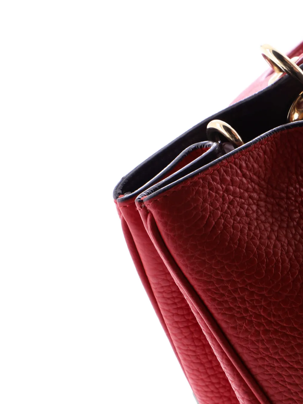 Pre-owned Dior Issimo Pebbled Leather Medium Tote Bag In Red