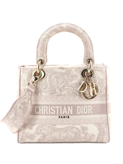 Christian Dior Pre-Owned Toile de Jouy Lady D-Lite Bag Embroidered Canvas tote bag