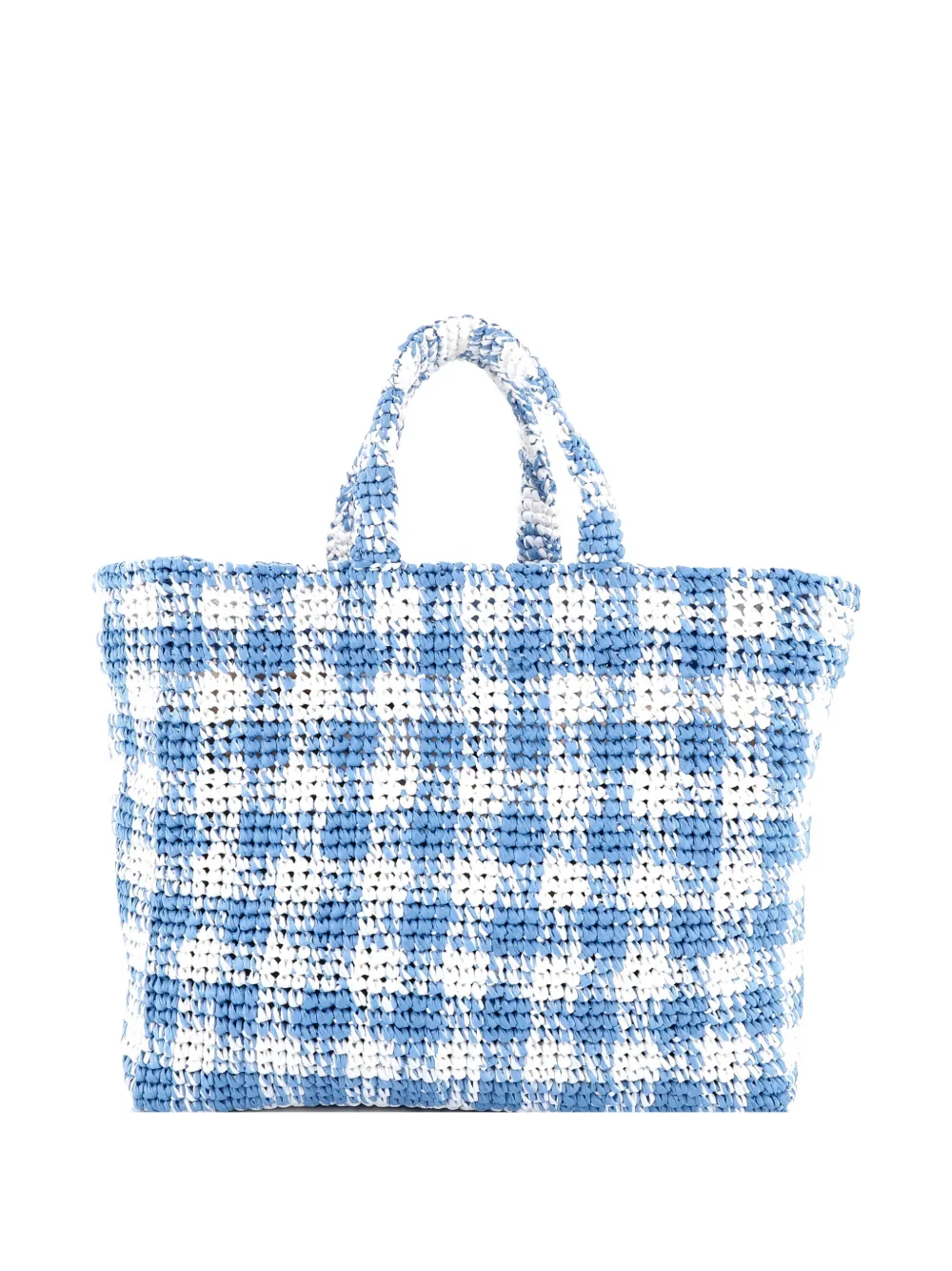 Pre-owned Prada Logo Raffia Large Tote Bag In Blue