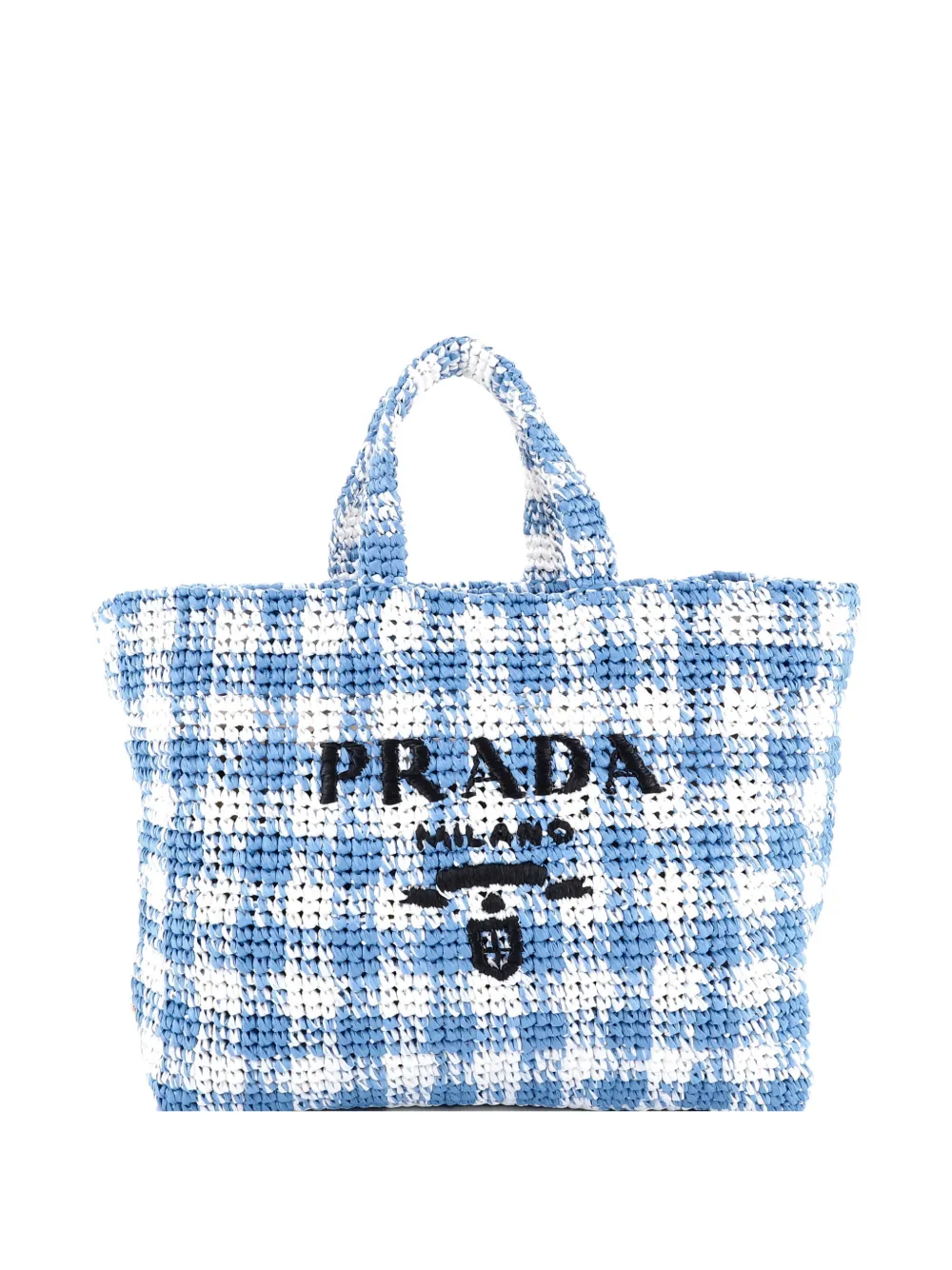 Prada Pre-Owned Logo Raffia Large tote bag - Blu