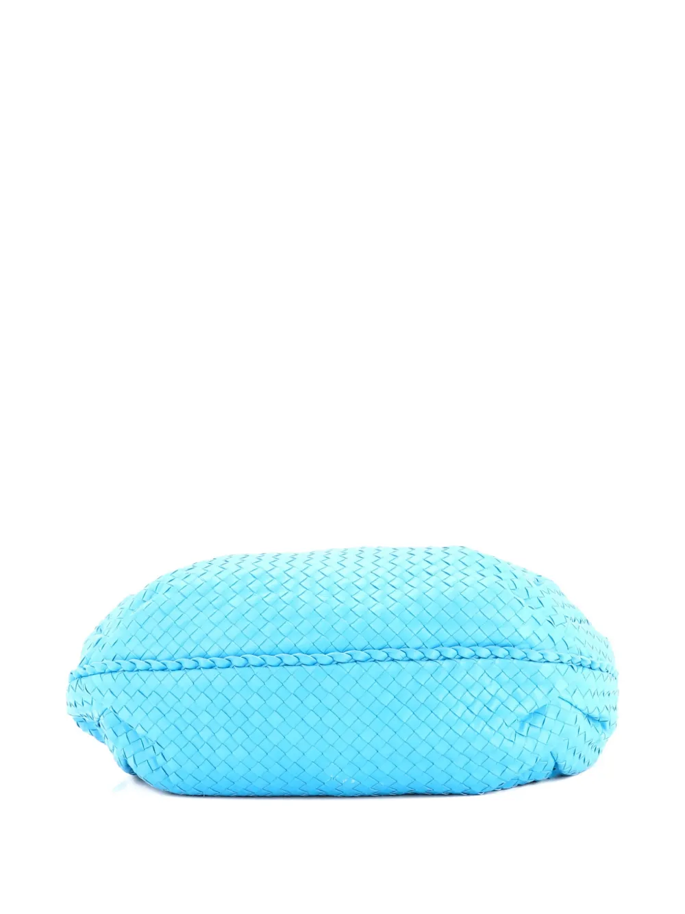 Pre-owned Bottega Veneta Belly Intrecciato Nappa Large Hobo Bag In Blue