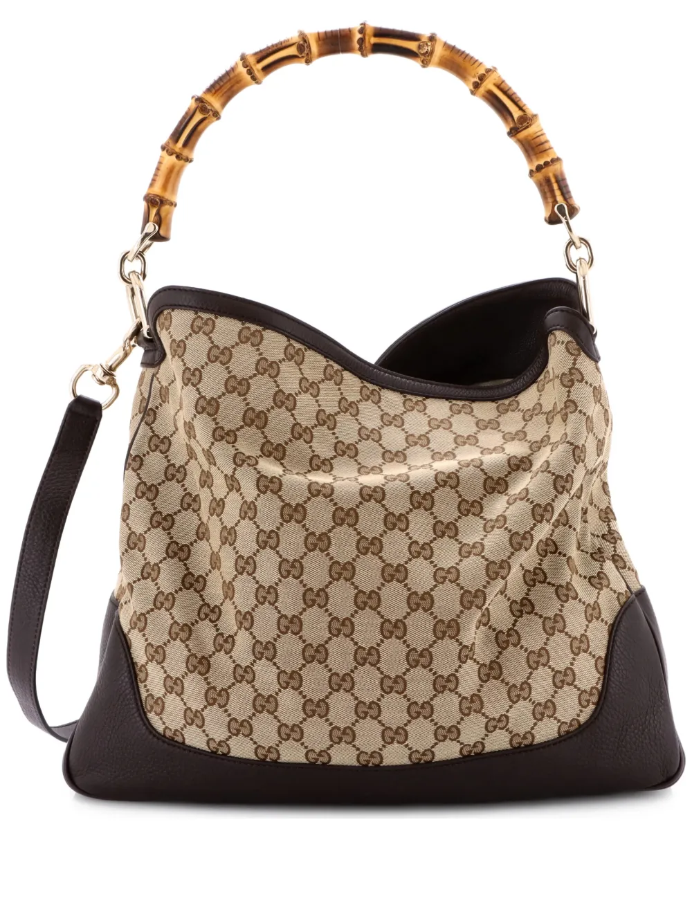 Gucci Pre-Owned Diana Bamboo Shoulder Bag GG Canvas Medium hobo bag - Marrone