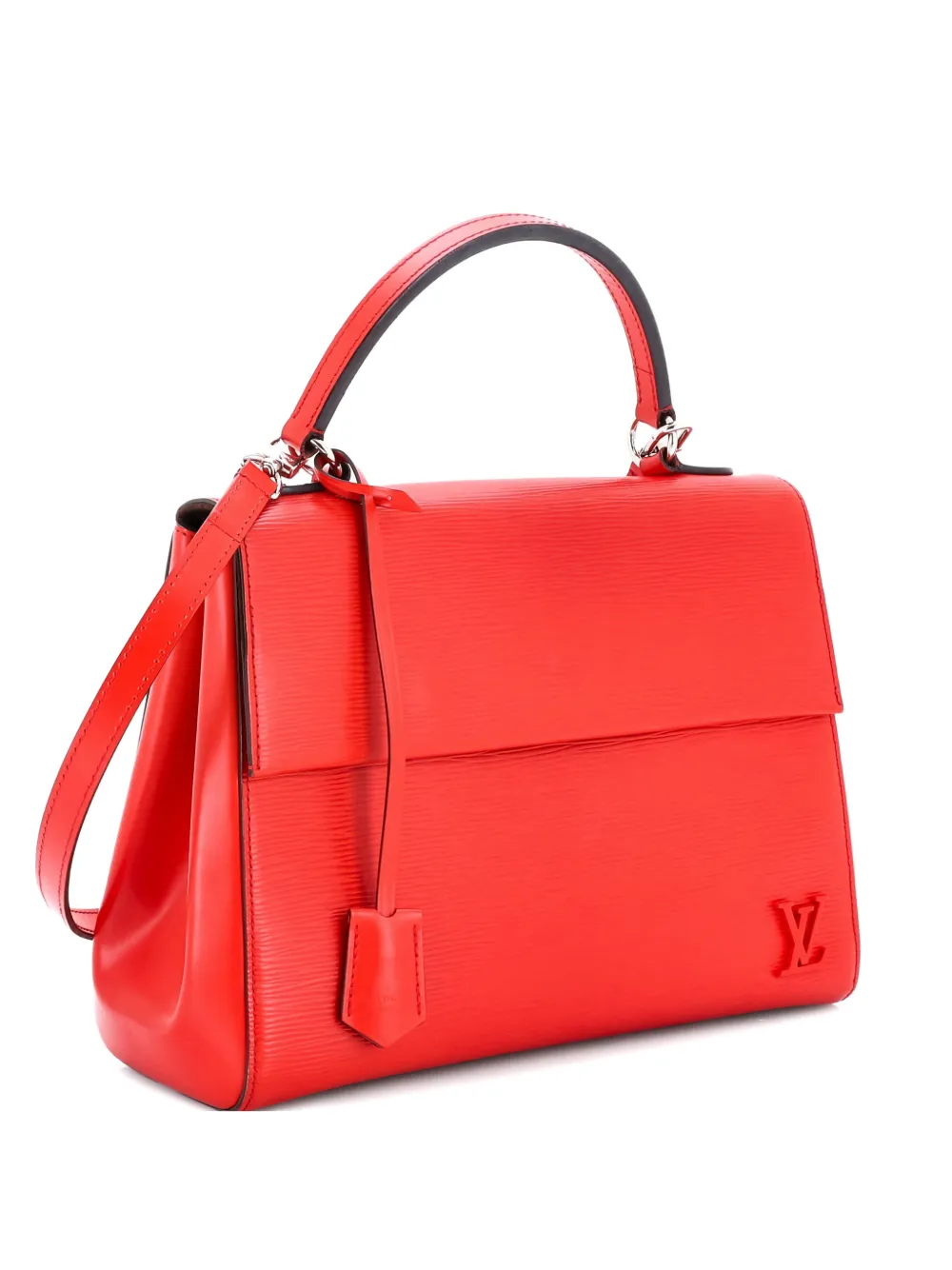 Pre-owned Louis Vuitton Cluny Top Handle Bag Epi Leather Mm Satchel In Red