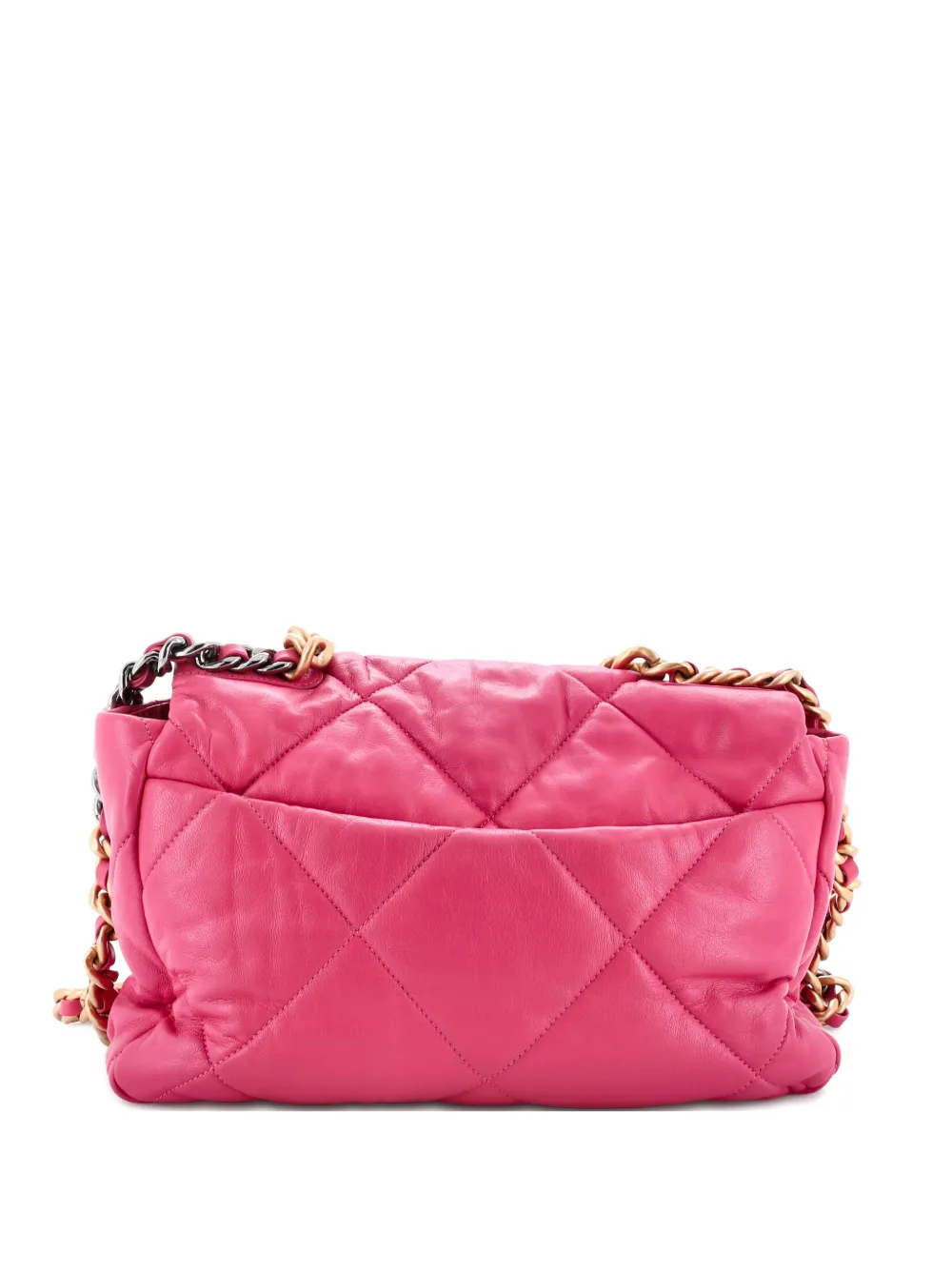 CHANEL Pre-Owned 19 Flap Bag Quilted Leather Large crossbody bag - Rosa