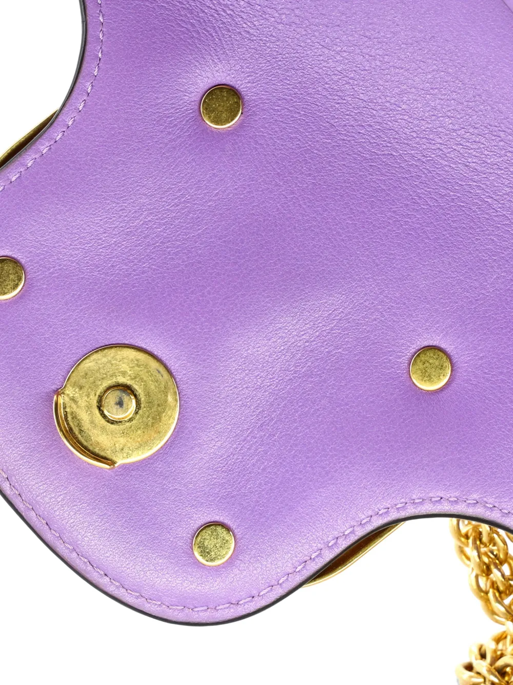 Pre-owned Valentino Garavani Vlogo Loco Flap Shoulder Bag Leather Medium Clutch Bag In Purple