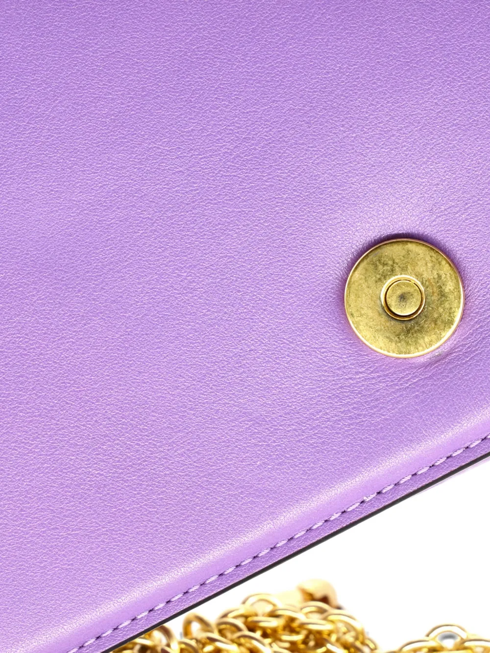 Pre-owned Valentino Garavani Vlogo Loco Flap Shoulder Bag Leather Medium Clutch Bag In Purple