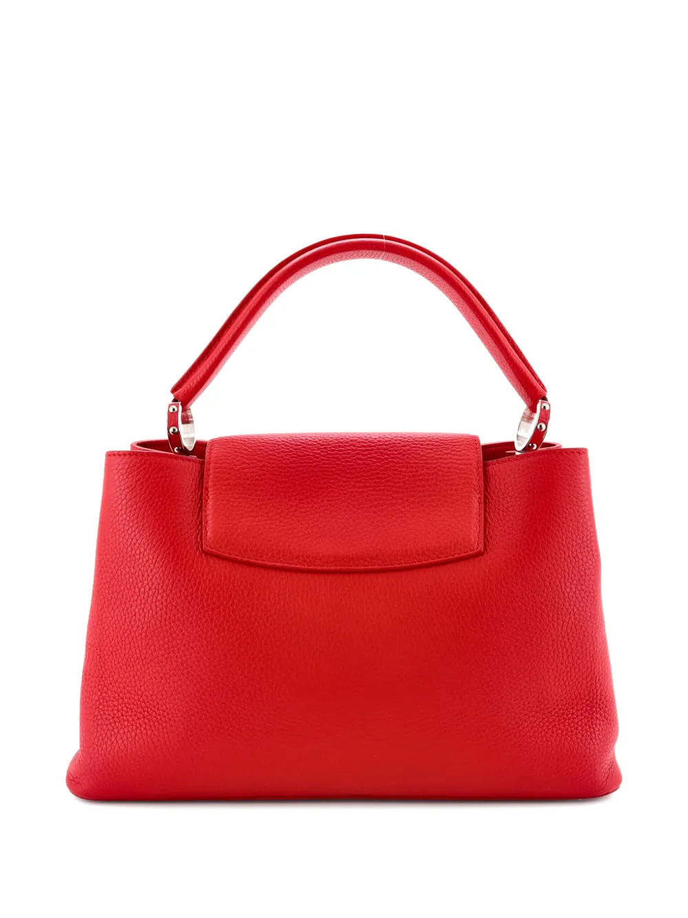 Pre-owned Louis Vuitton Capucines Bag Leather Mm Satchel In Red