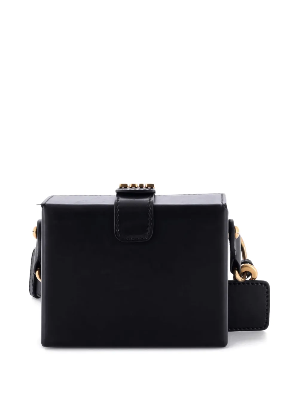 Pre-owned Dior Addict Lockbox Bag Leather Small Crossbody Bag In Black