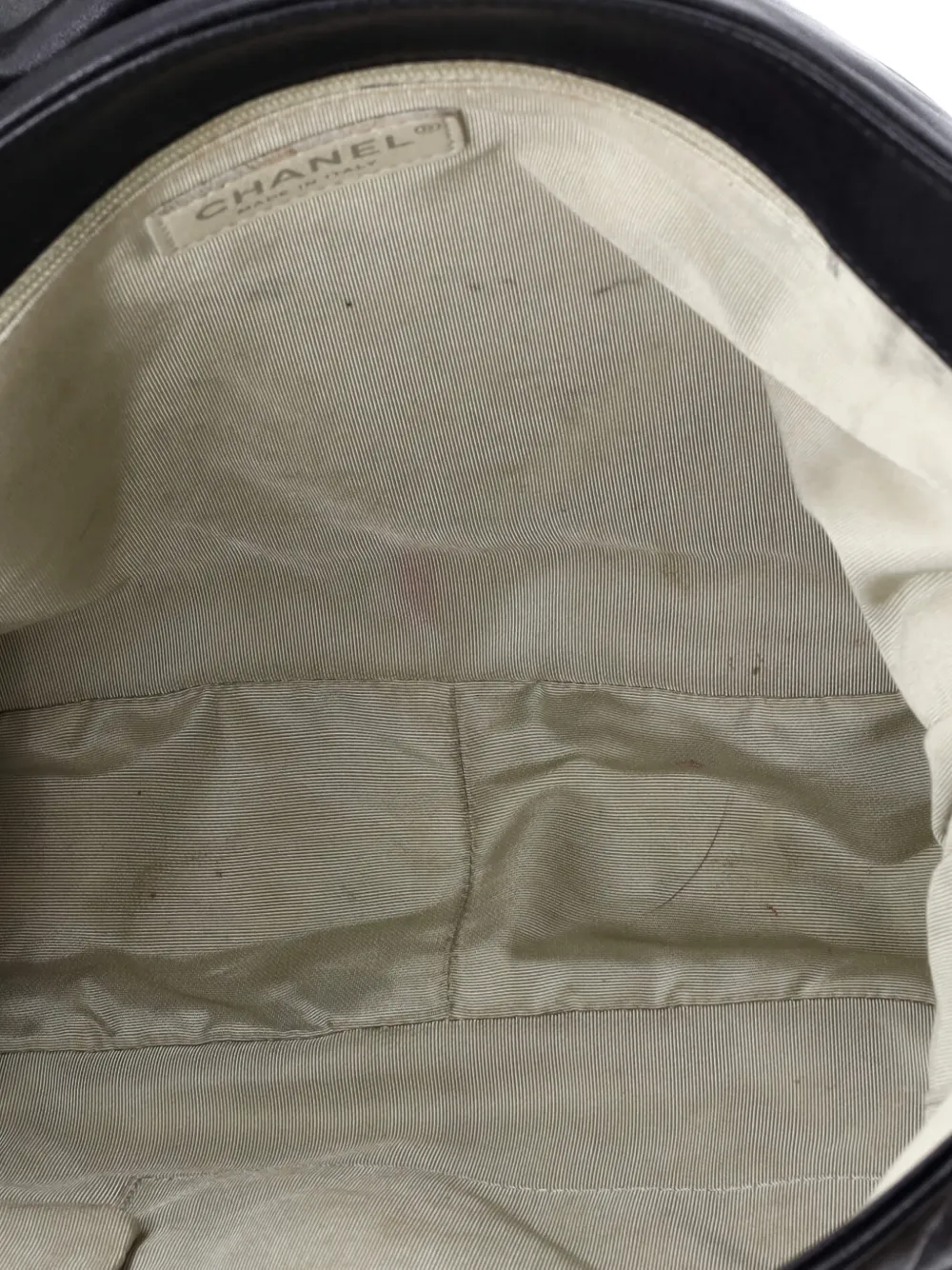 Pre-owned Chanel Chain Around Flap Bag Quilted Leather Maxi Shoulder Bag In Black