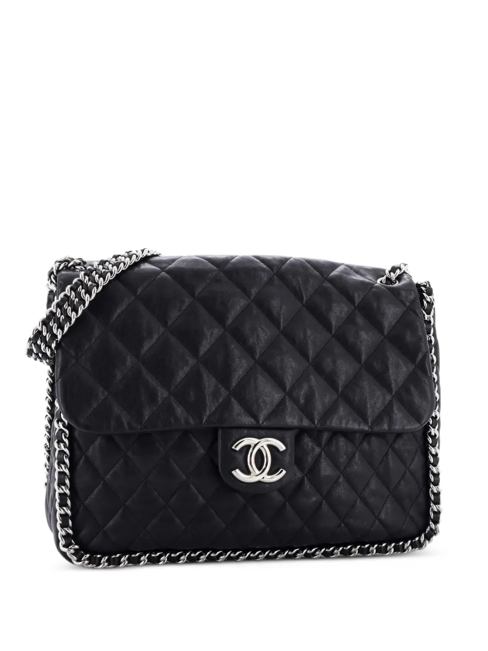 CHANEL Pre-Owned Chain Around Flap Bag Quilted Leather Maxi shoulder bag - Nero