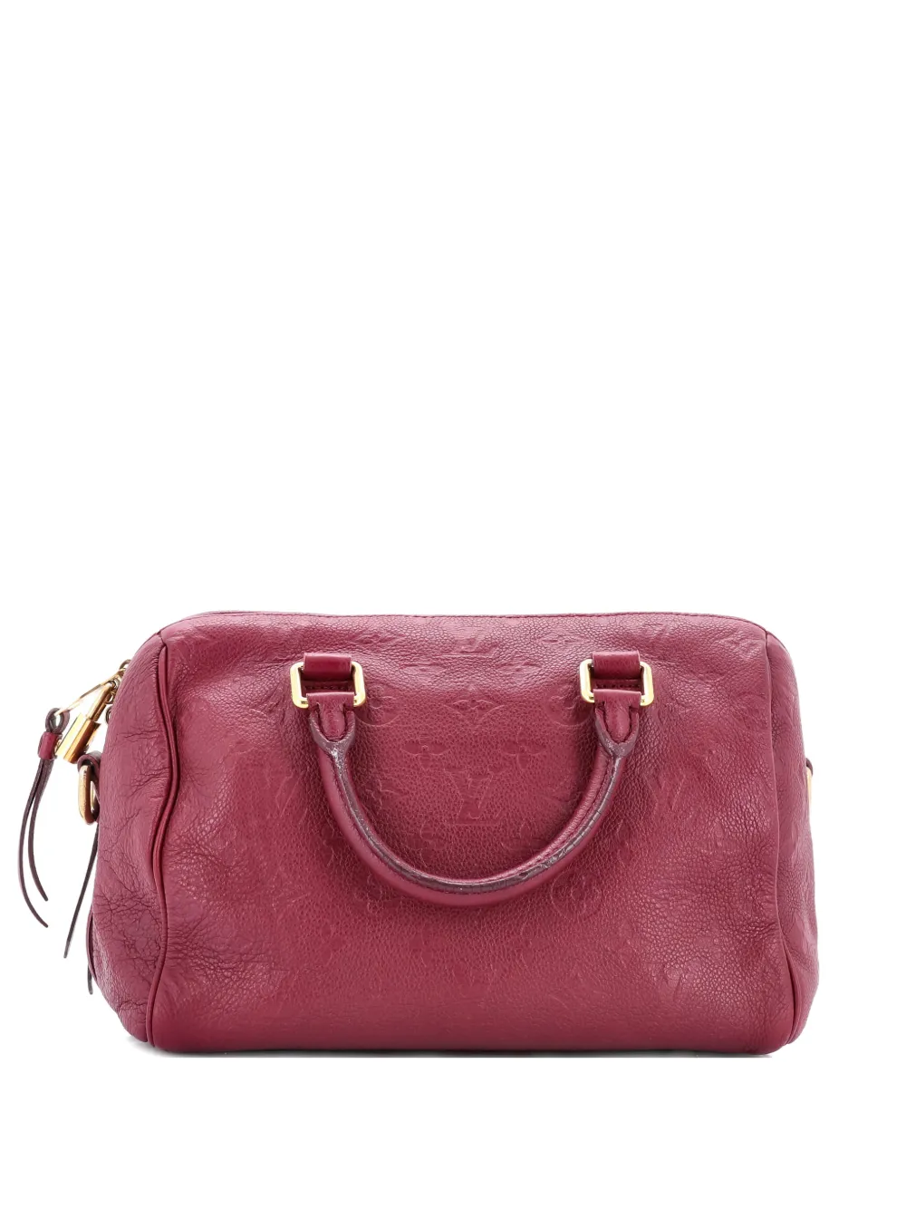 Pre-owned Louis Vuitton Speedy Bandouliere Bag Monogram Empreinte Leather 30 Satchel In Pink