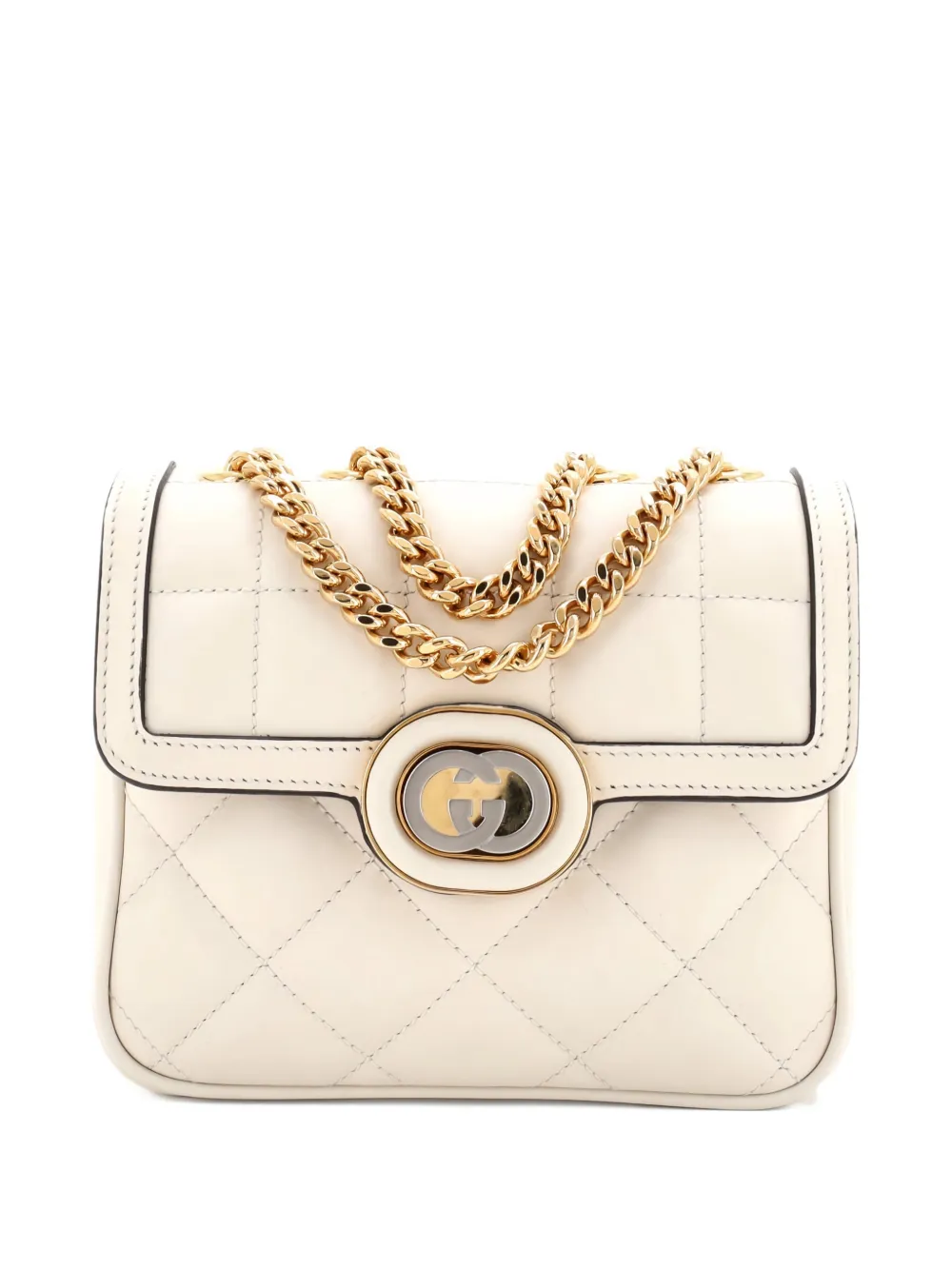 Gucci Pre-Owned Deco Chain Flap Bag Mixed Matelasse Leather Mini crossbody bag - Toni neutri