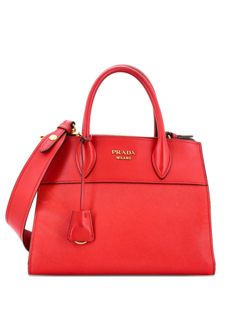 Prada Pre-Owned Paradigme Tote Saffiano with City Calf Small satchel - Rosso