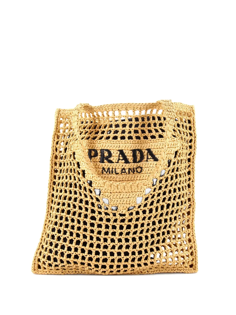 Prada Pre-Owned Triangle Logo Open Raffia tote bag | Neutrals | Image 1