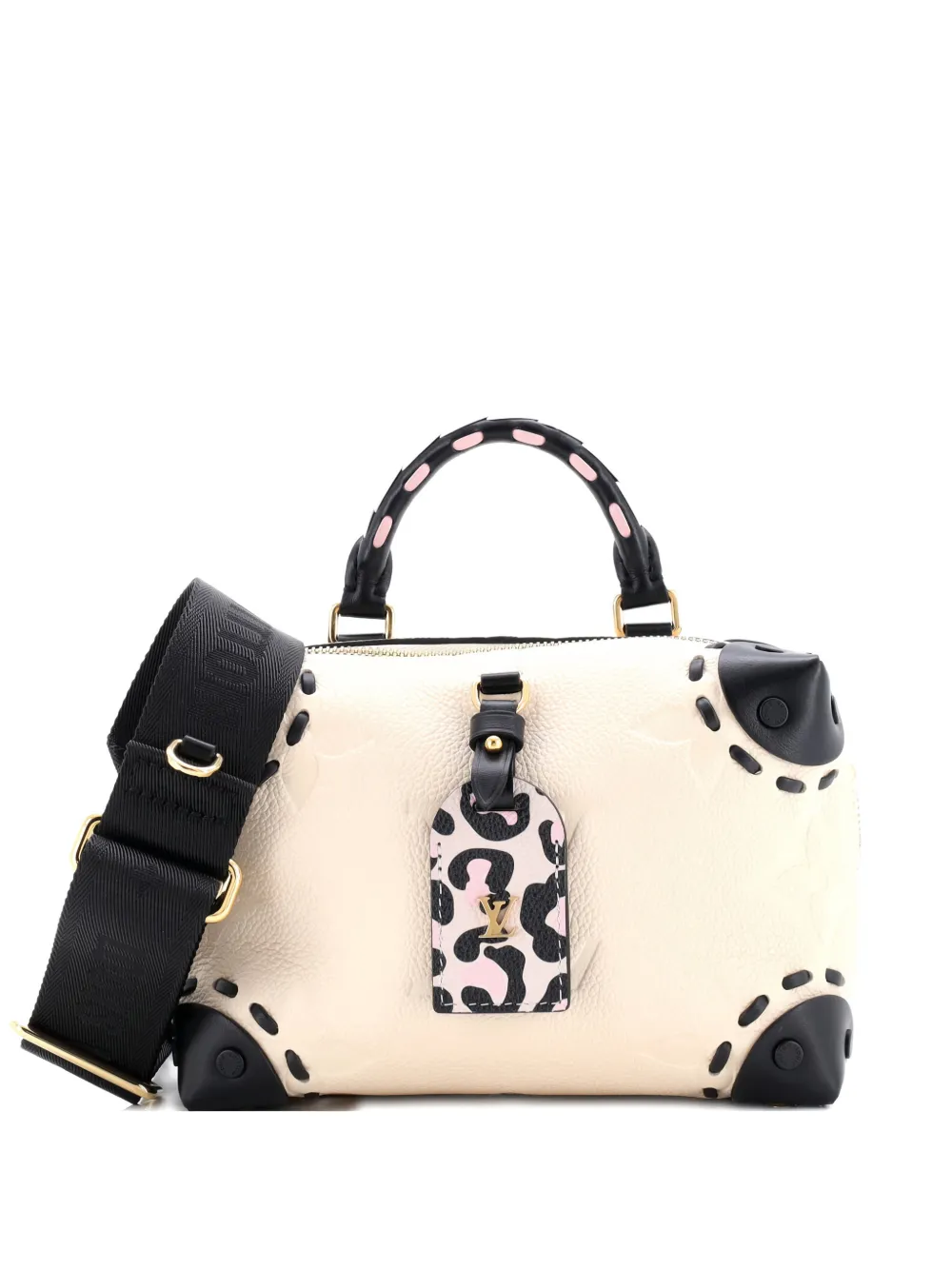 Louis Vuitton Pre-Owned Petite Malle Souple Handbag Wild at Heart Monogram Empreinte Giant crossbody bag - Schwarz