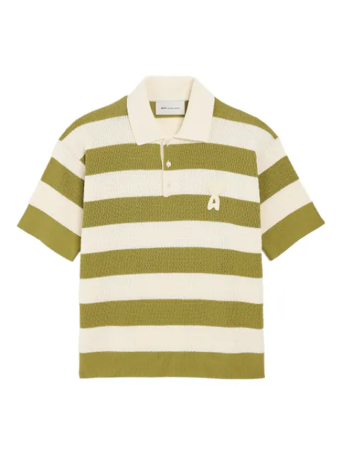AMI Paris striped logo polo shirt