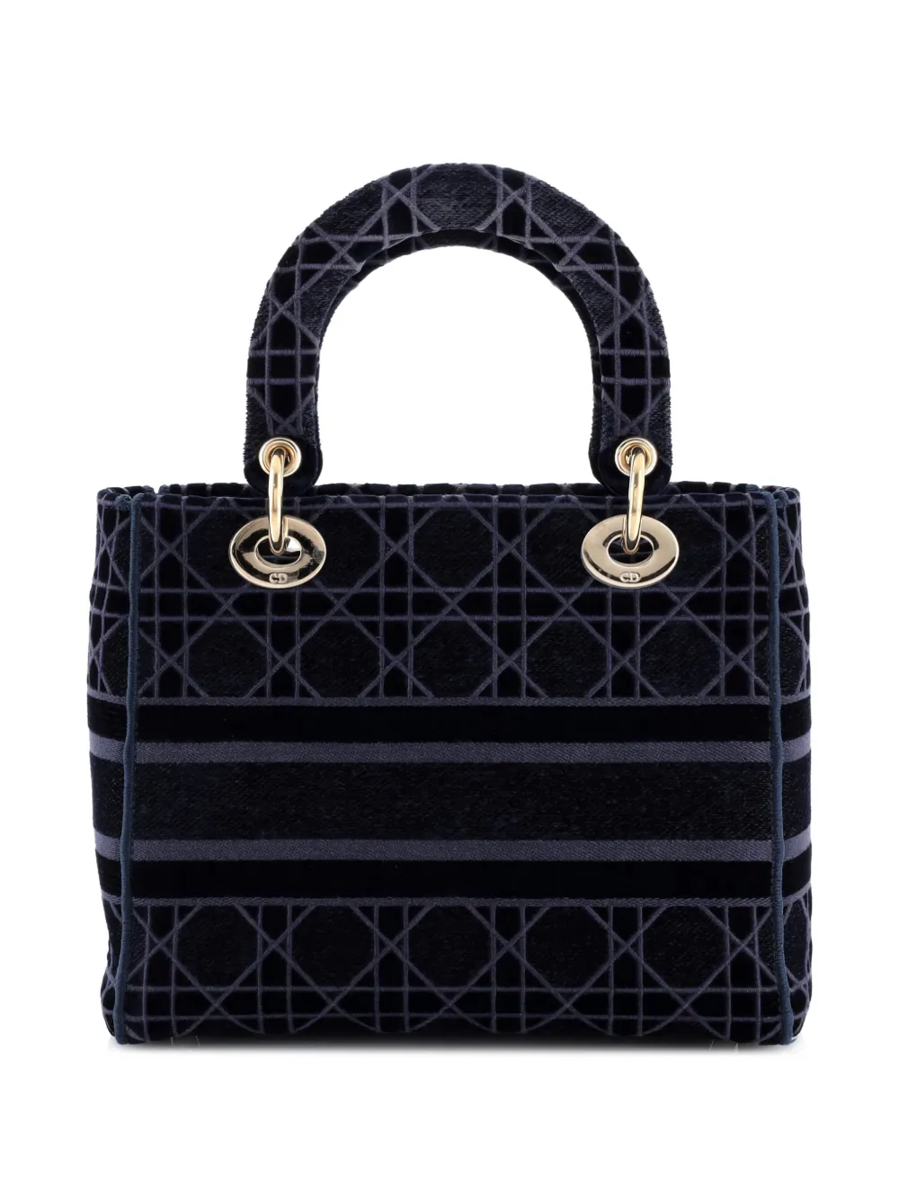 Christian Dior Pre-Owned Lady D-Lite Bag Cannage Embroidered Velvet Medium tote bag | Pre-Owned | Image 2