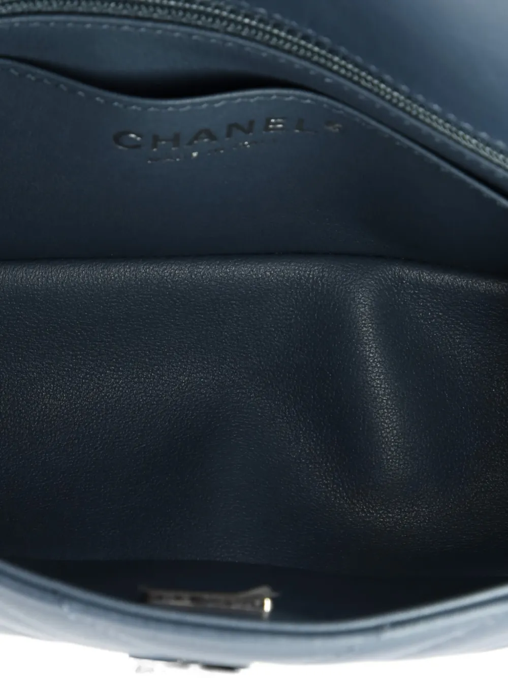 CHANEL Pre-owned Reissue 2.55 Flap Bag Chevron Aged Calfskin Mini Shoulder Bag In Blue