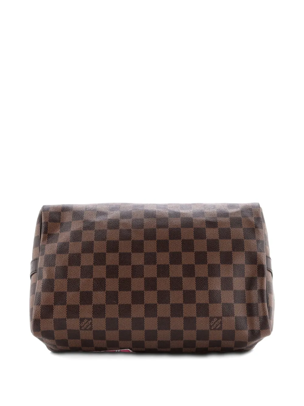 Pre-owned Louis Vuitton Speedy Bandouliere Bag Limited Edition Patches Damier 30 Satchel In Brown