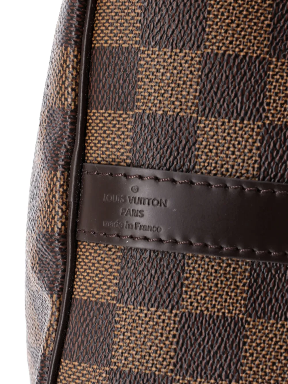 Pre-owned Louis Vuitton Speedy Bandouliere Bag Limited Edition Patches Damier 30 Satchel In Brown