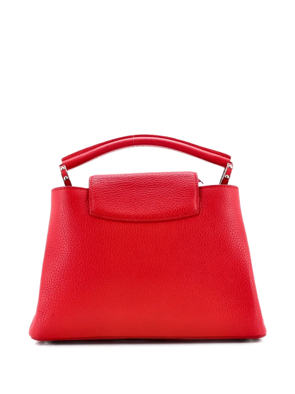 Pre-owned Louis Vuitton Capucines Bag Leather Bb Satchel In Red