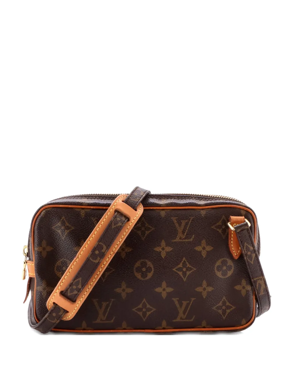 Pre-owned Louis Vuitton Pochette Marly Bandouliere Bag Monogram Canvas Crossbody Bag In Brown