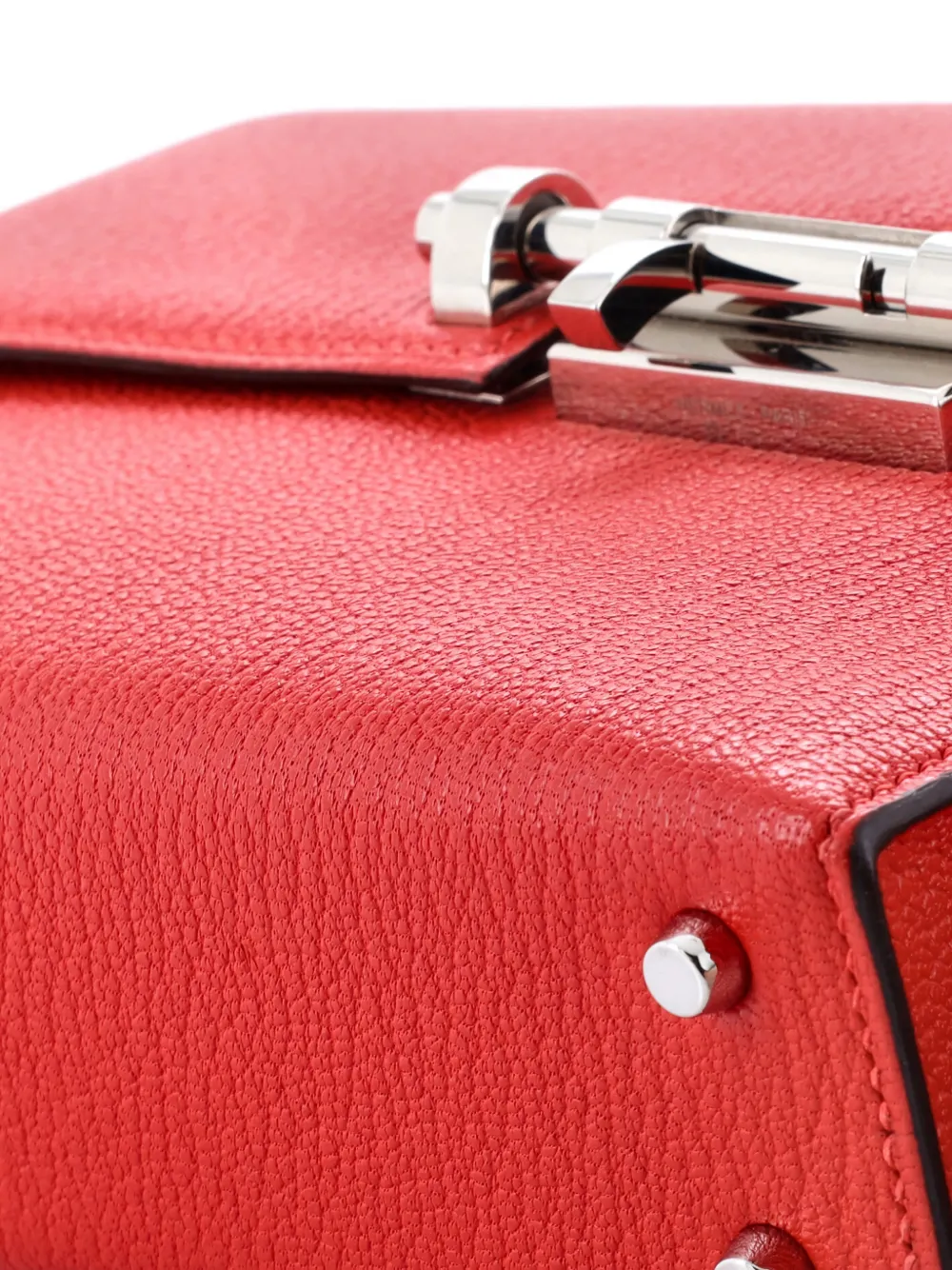 Pre-owned Hermes Verrou Chaine Bag Chevre Mysore Mini Shoulder Bag In Red