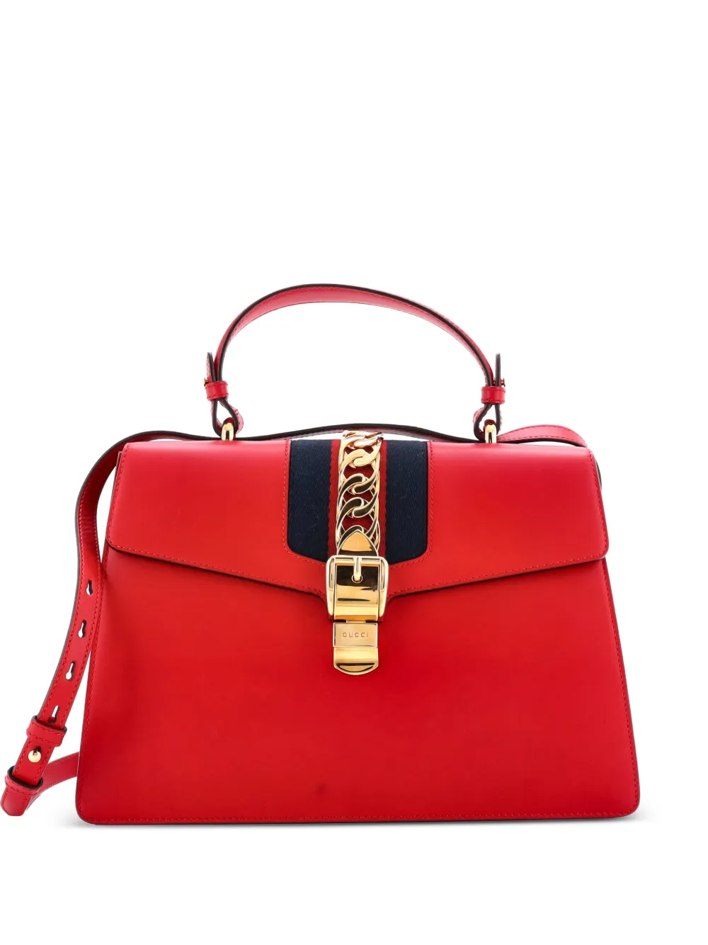 Gucci Pre-Owned Sylvie Top Handle Bag Leather Medium satchel - Rosso