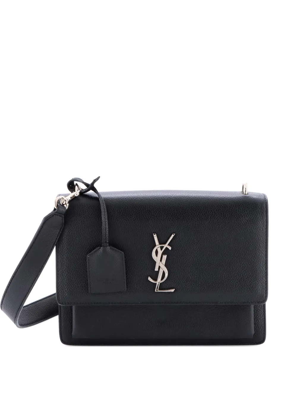 Saint Laurent Pre-Owned Sunset Satchel Leather Medium crossbody bag - Nero
