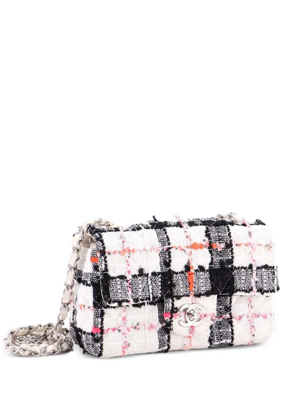 CHANEL Pre-Owned Classic Single Flap Bag Quilted Tweed Mini crossbody bag - Nero