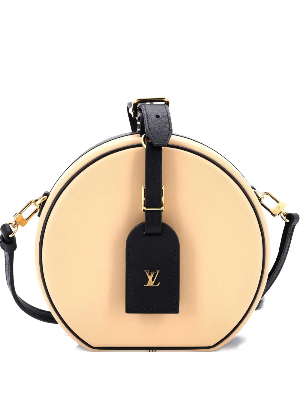 Pre-owned Louis Vuitton Petite Boite Chapeau Bag Calfskin Shoulder Bag In Neutral