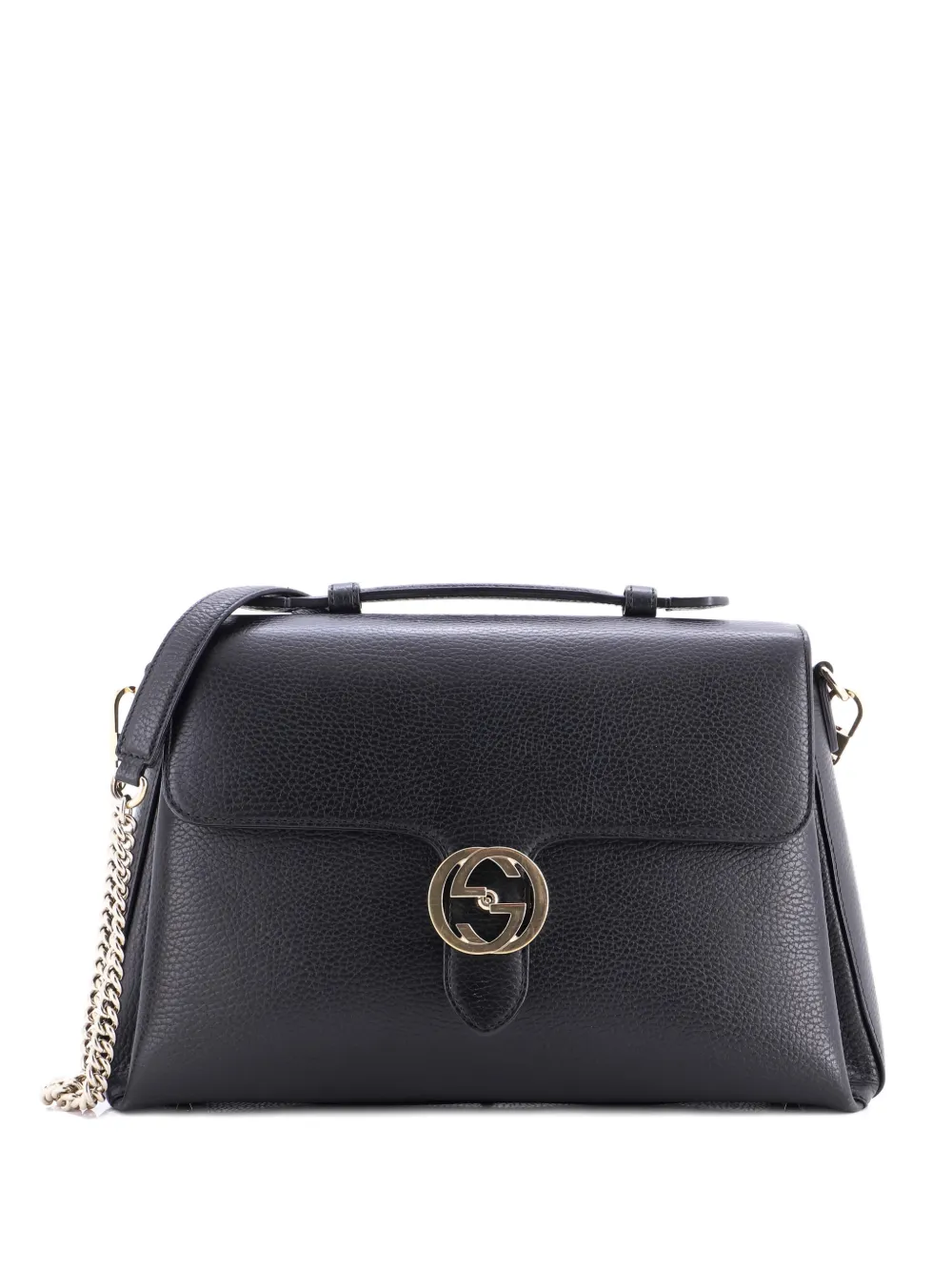 Gucci Pre-Owned Interlocking Top Handle Bag Leather Medium shoulder bag - Nero