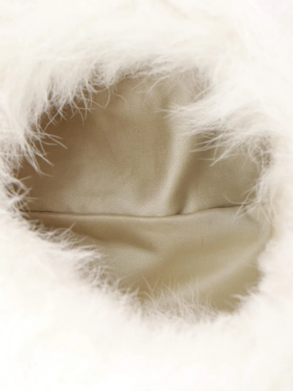 Pre-owned Miu Miu Wander Hobo Faux Fur Small Crossbody Bag In White