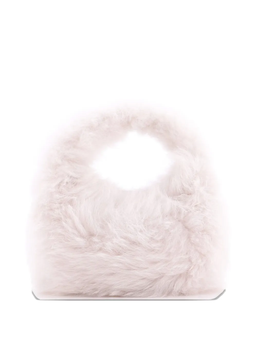 Pre-owned Miu Miu Wander Hobo Faux Fur Small Crossbody Bag In White