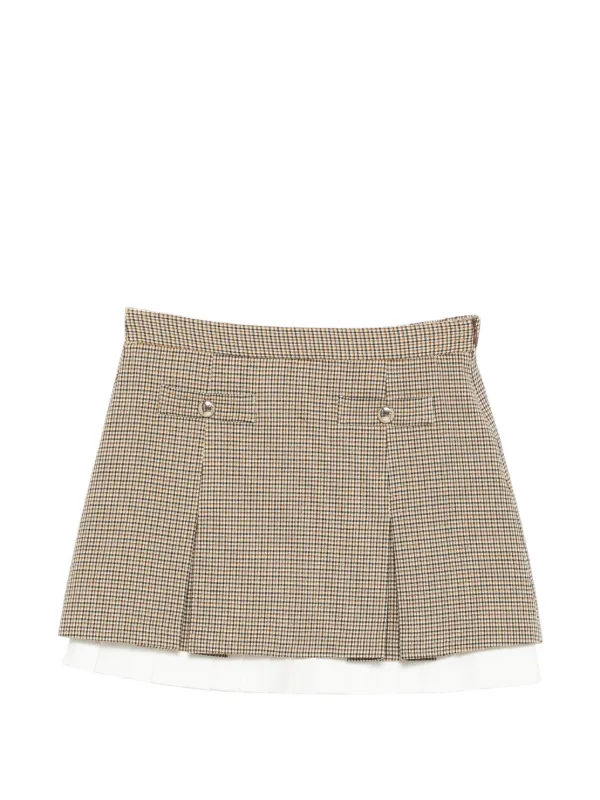 maje キュロット Maje zip-fastening Pleated Mini Skirt | Brown | FARFETCH CA