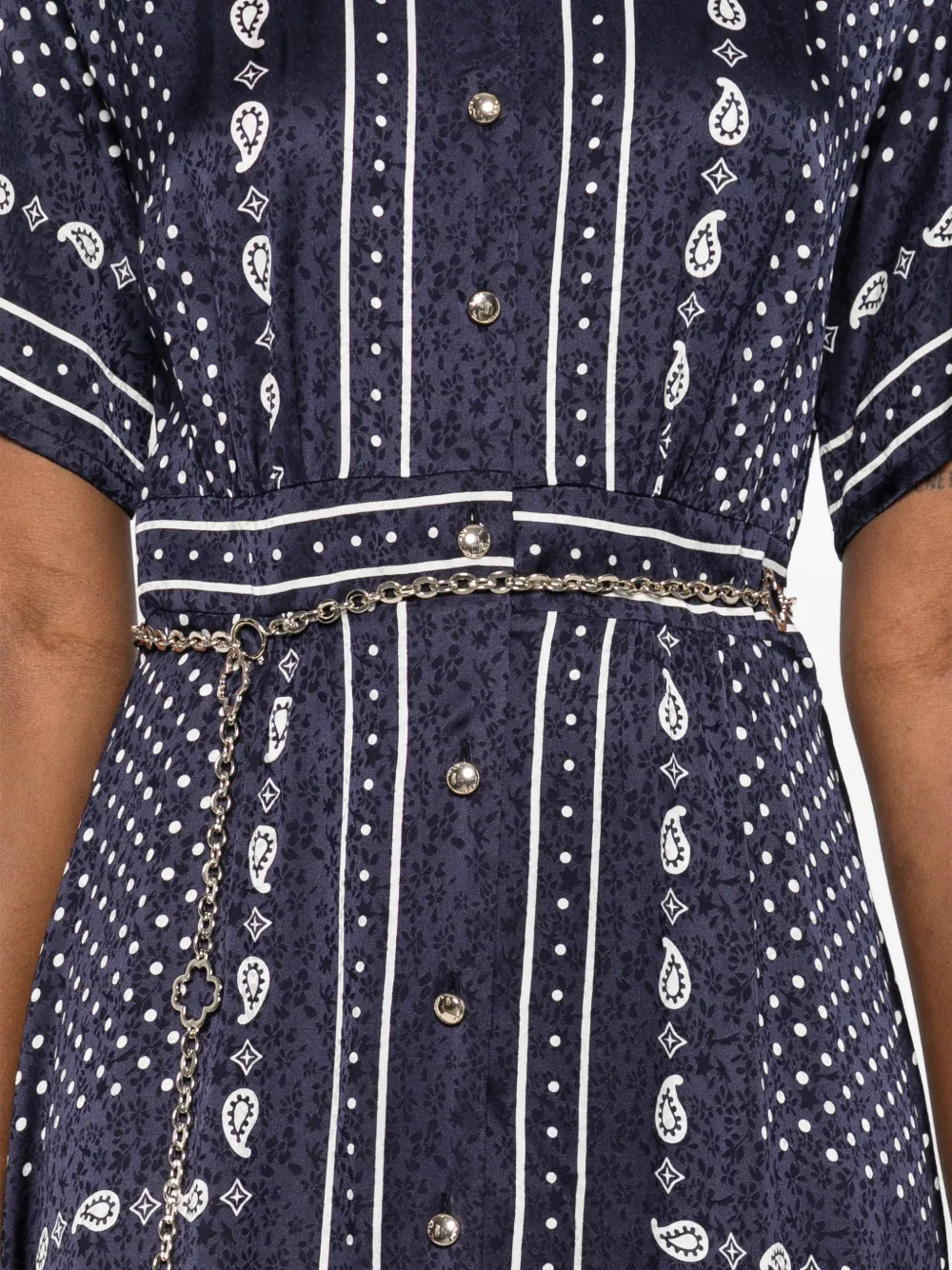 Maje Midi-jurk met bandanaprint Blauw