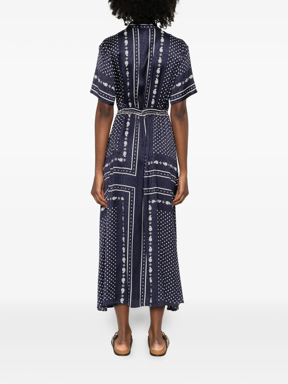 Maje Midi-jurk met bandanaprint Blauw