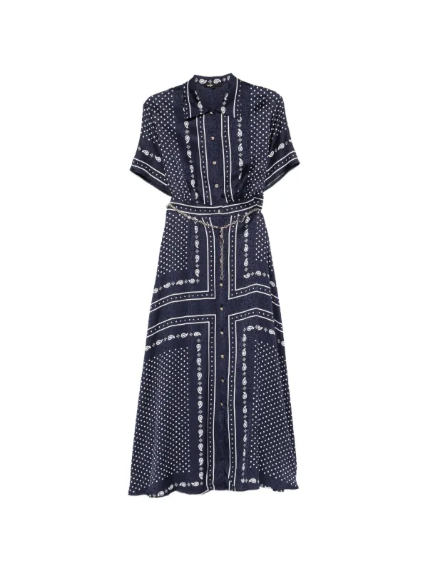 bandana midi dress Petal and Pup Women's Domenica Shirred Long Sleeve Midi Dress