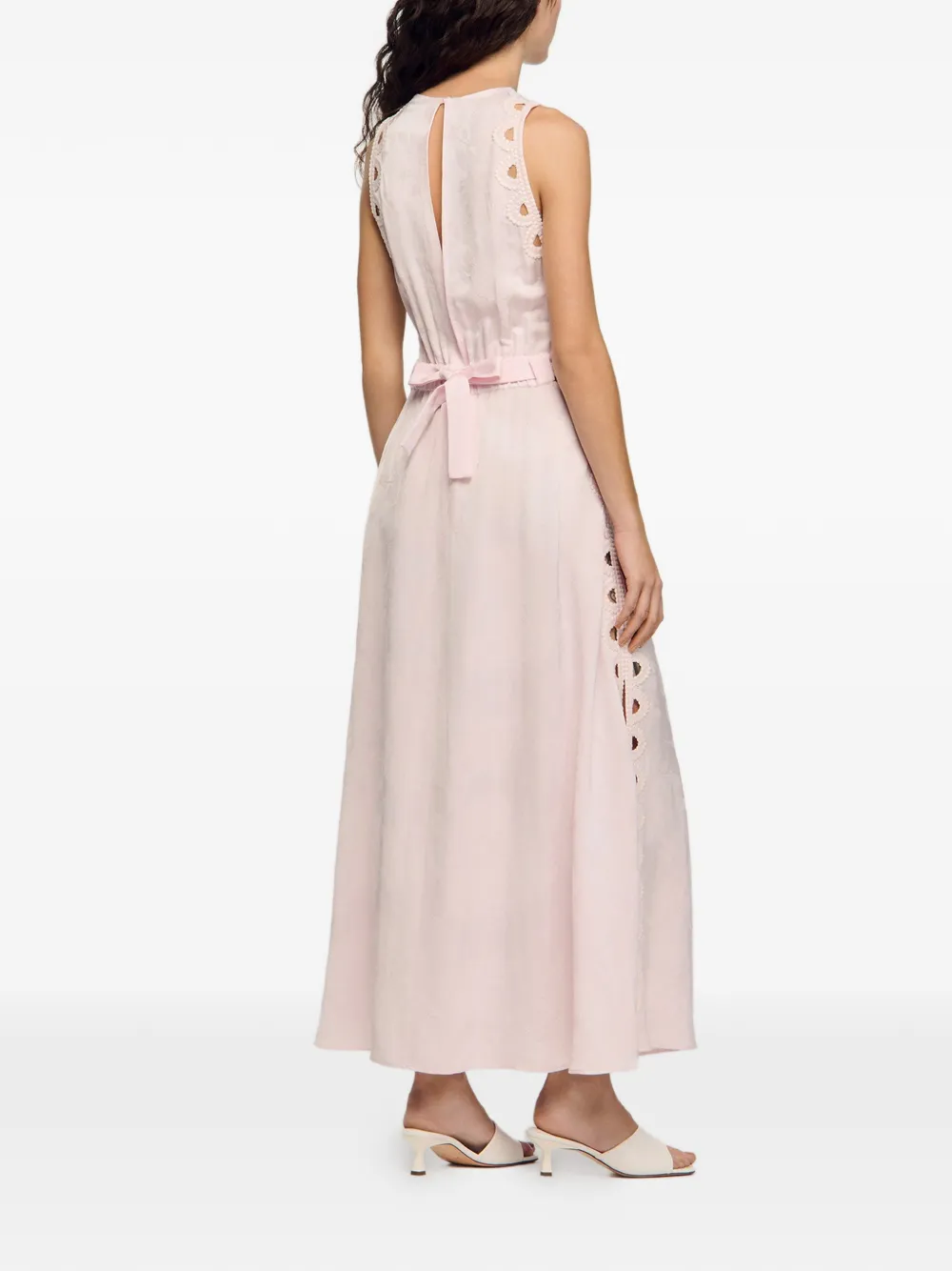 SANDRO Mouwloze maxi-jurk Roze