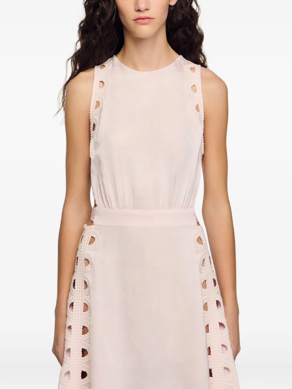 SANDRO Mouwloze maxi-jurk Roze