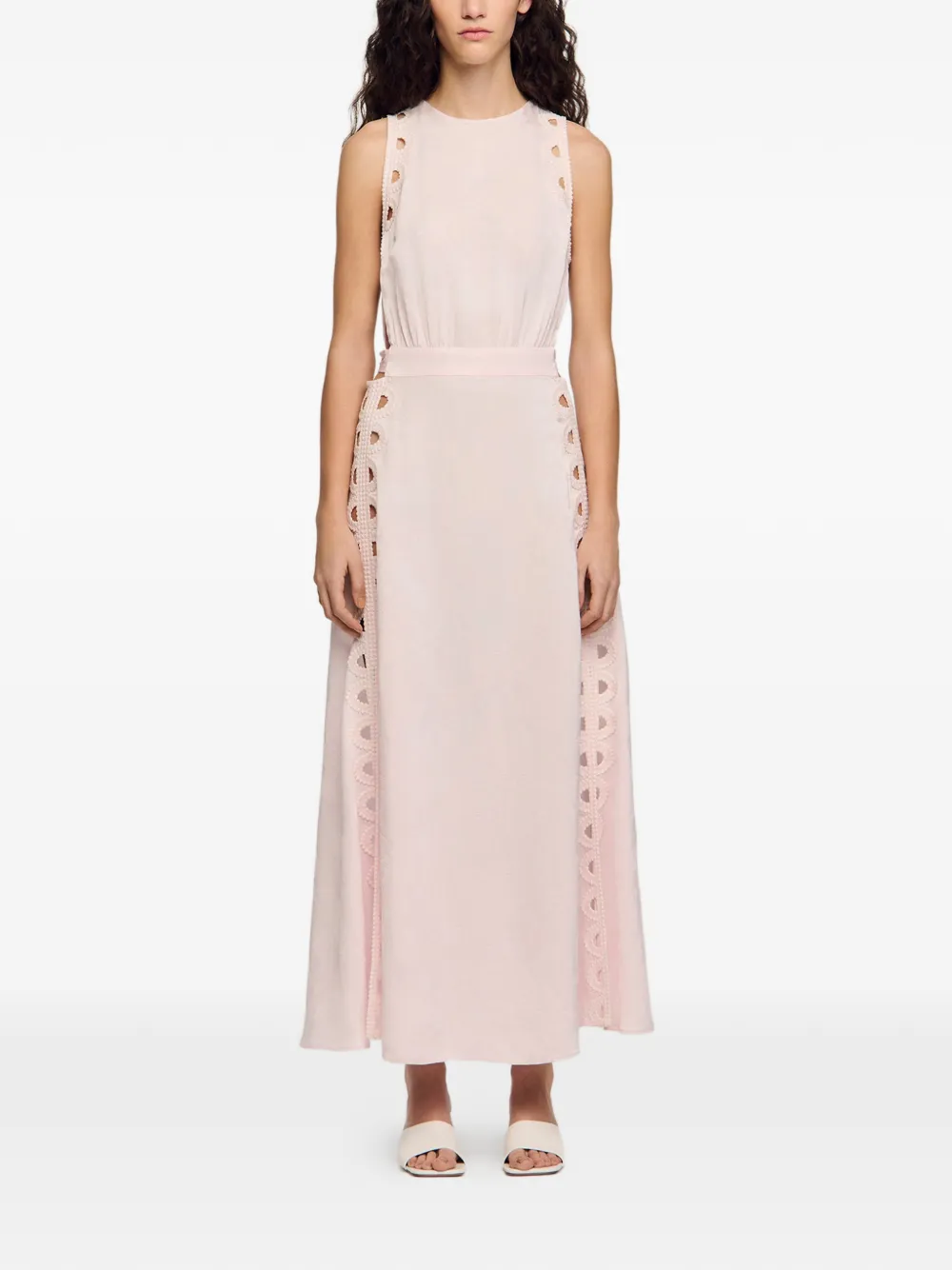 SANDRO Mouwloze maxi-jurk Roze