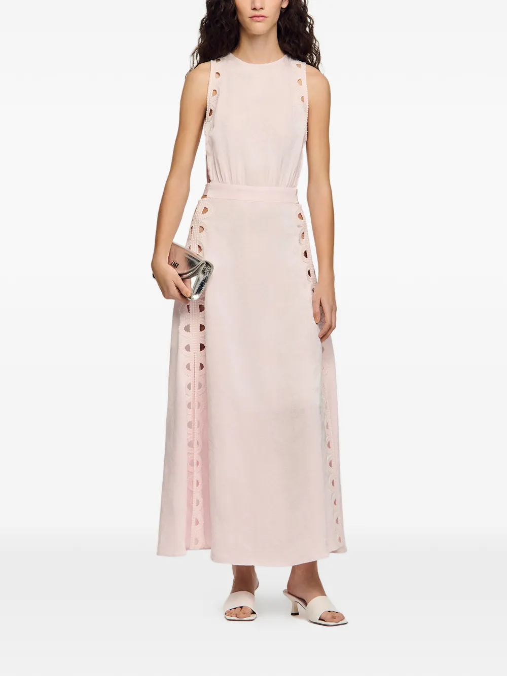 SANDRO Mouwloze maxi-jurk Roze