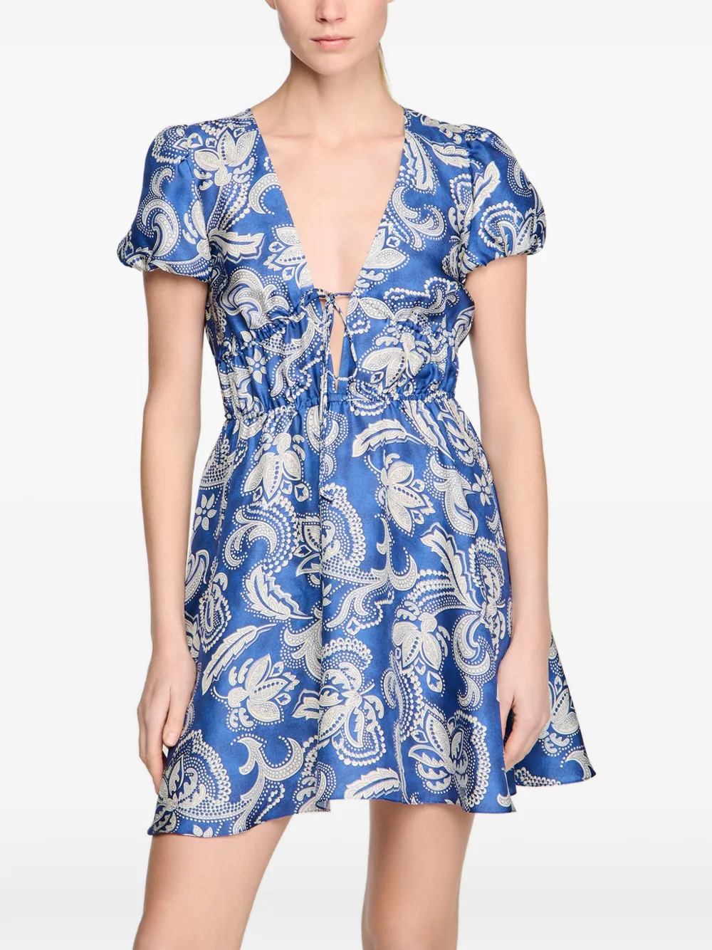 V-Neck Floral-Print Dress