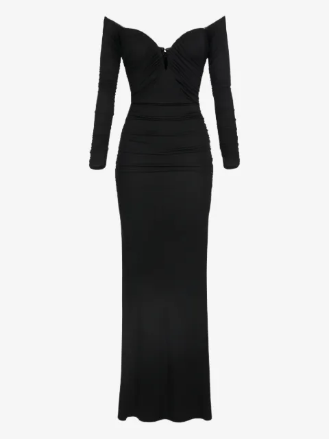 Elisabetta Franchi Red Carpet dress in crêpe jersey fabric with drapes