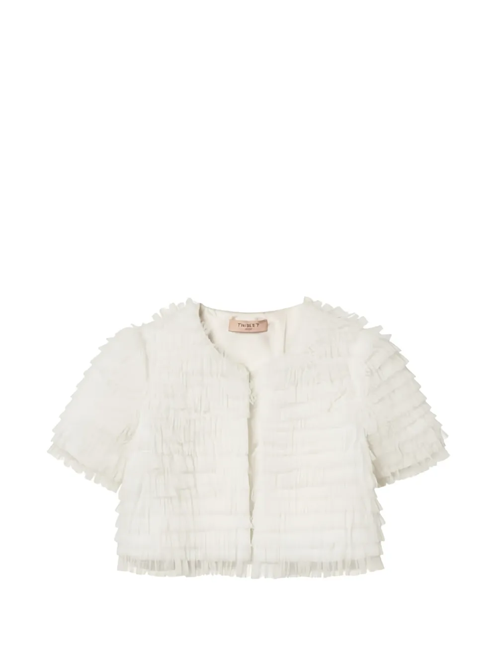 TWINSET ruffled short-sleeve jacket - Bianco