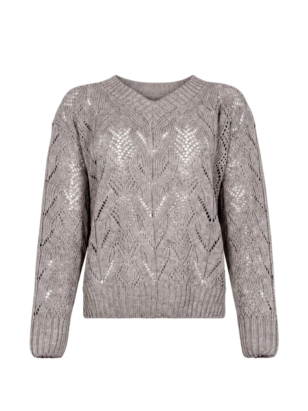 D.Exterior pointelle-knit V-neck sweater - Grigio