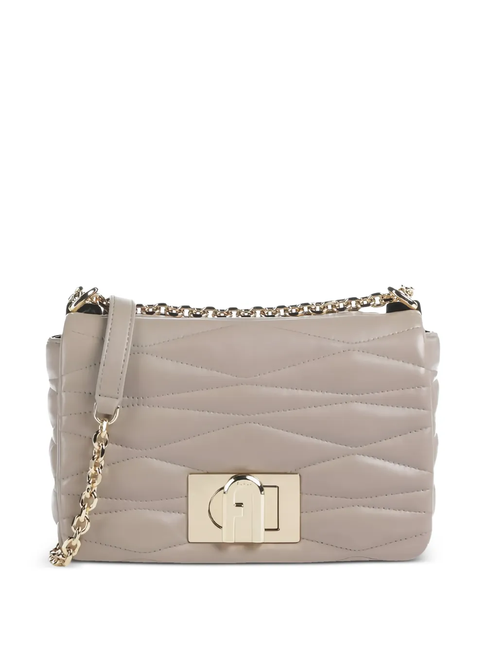 Furla medium 1927 quilted leather shoulder bag - Nude
